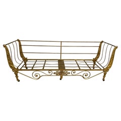 Vintage French Iron Campaign Style Daybed