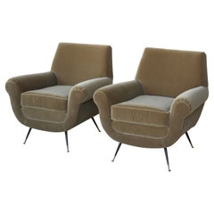 Pair of Lounge Chairs by Gigi Radice for Minotti, Italy, 1950s