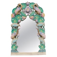 Hand Carved 3-Dimensional Tropical Bird Mirror