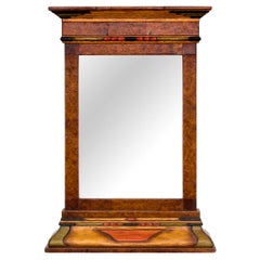 Hand-Carved Spanish Colonial Style Framed Mirror by Michael Blatnik, Burl Wood