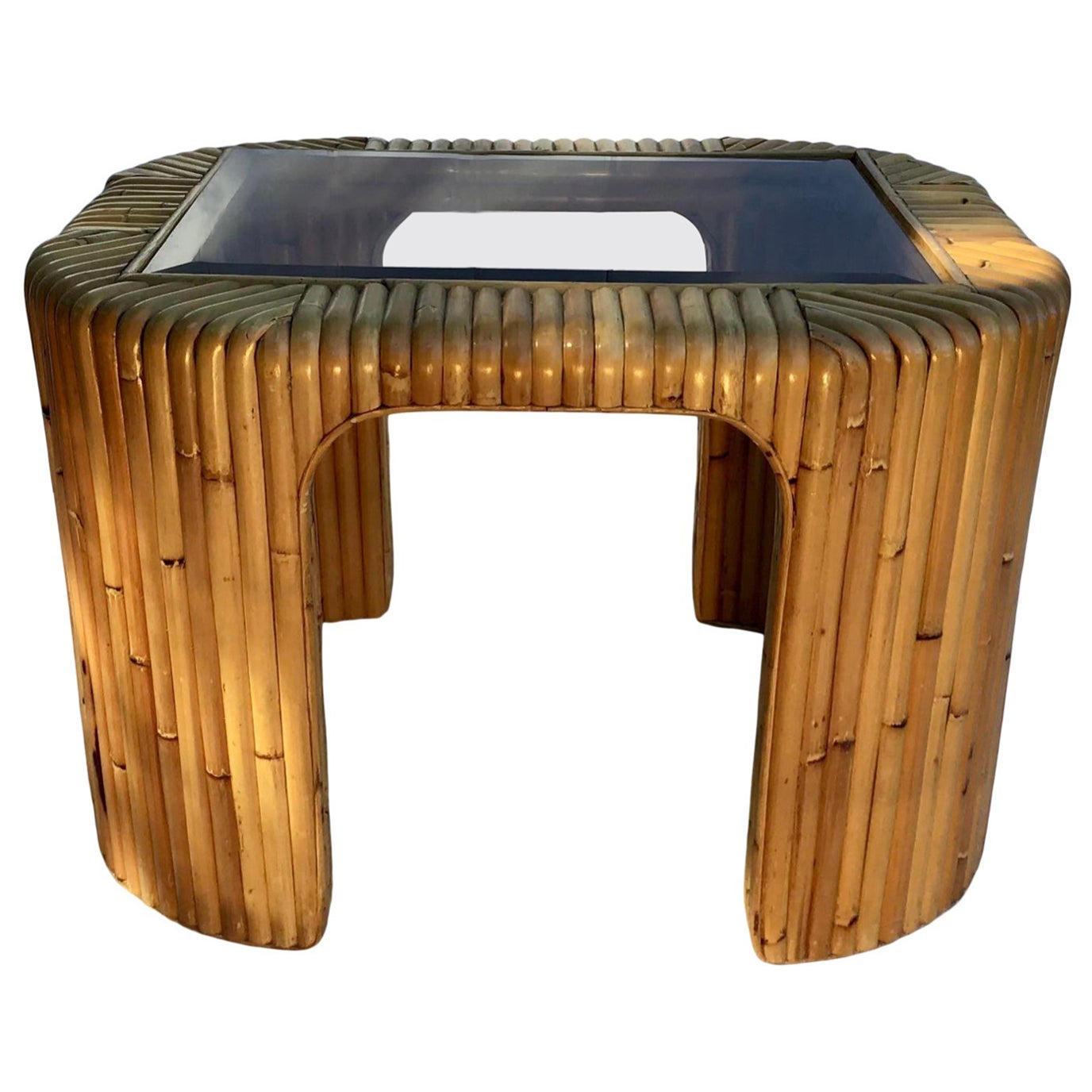 Table d'appoint ou table d'extrémité en bambou vintage