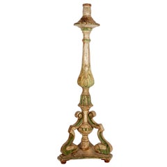 18th Century Italian Floor Standing Pricket Stick Lamp