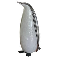 Vintage Mid Century Modern Murano Glass Penguin Table Lamp by Modaluce, Italy 