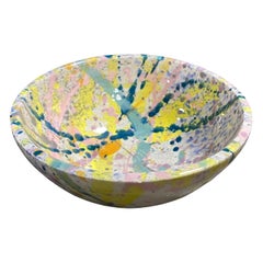 Used Peter Shire Signed Ceramic California Exp Studio Pottery Splatter Bowl, 1982