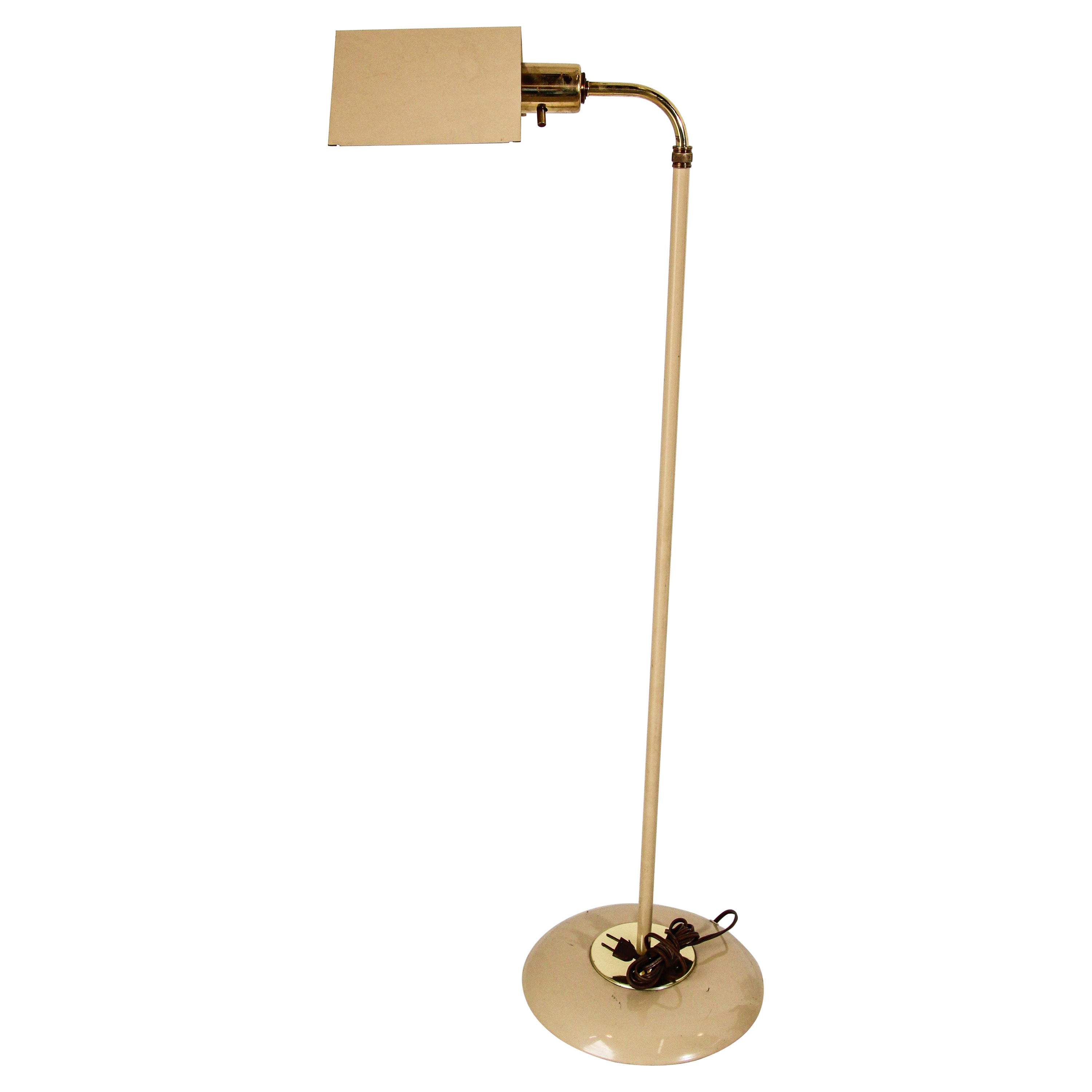 American Vintage Metal and Brass Floor or Reading Lamp