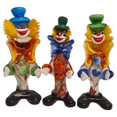 Middle of Century Murano Glass Clowns
