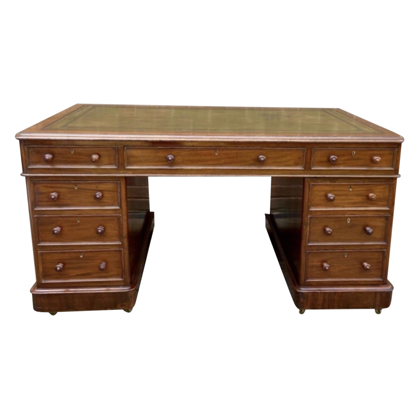 Antique Mahogany Pedestal Desk