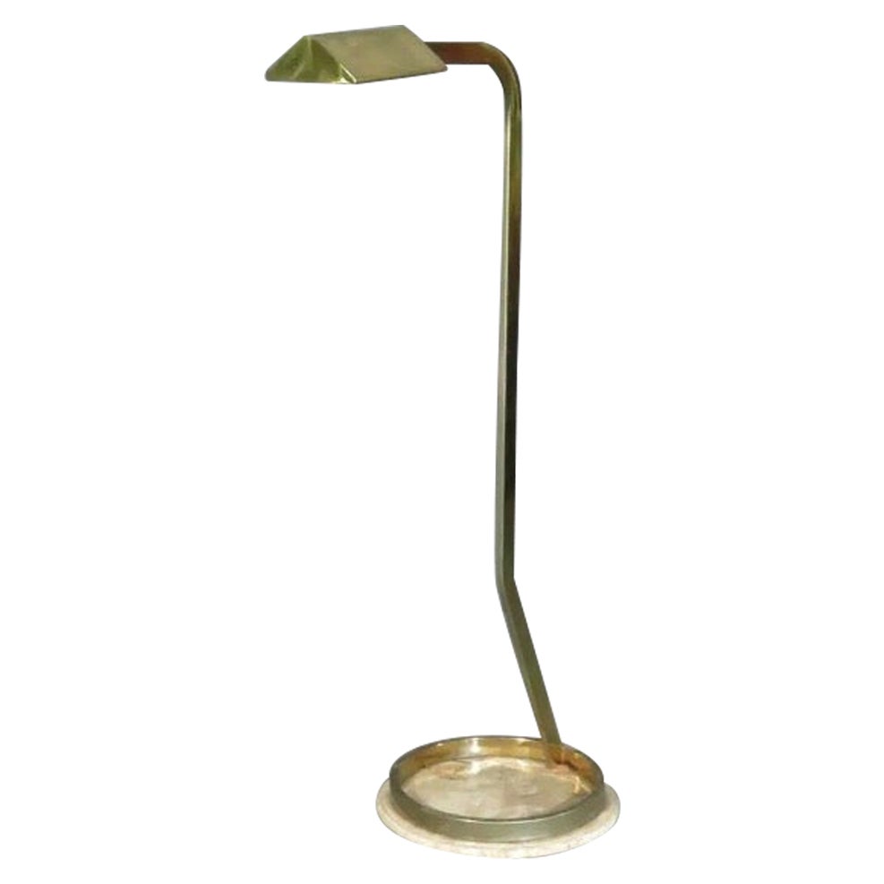 Modern Brass and Marble Floor Lamp For Sale