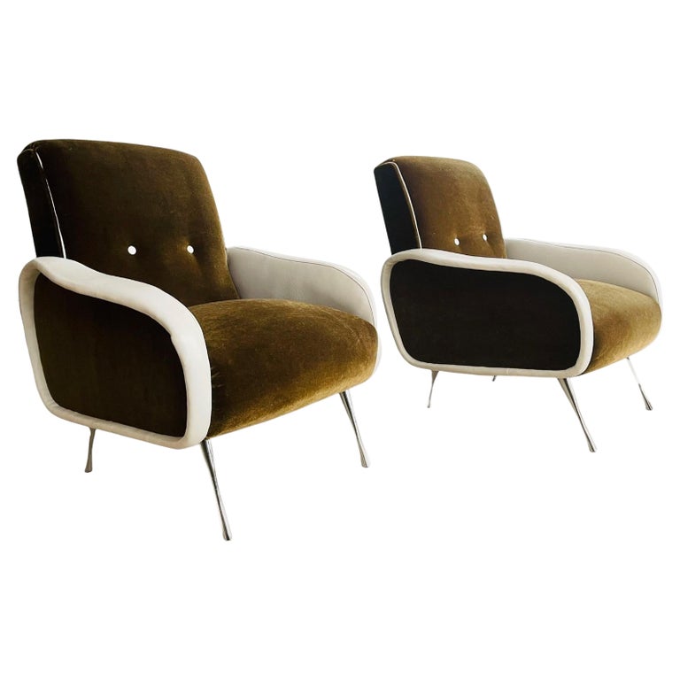 Marco Zanuso Style Italian Modern Lounge Chair For Sale at 1stDibs
