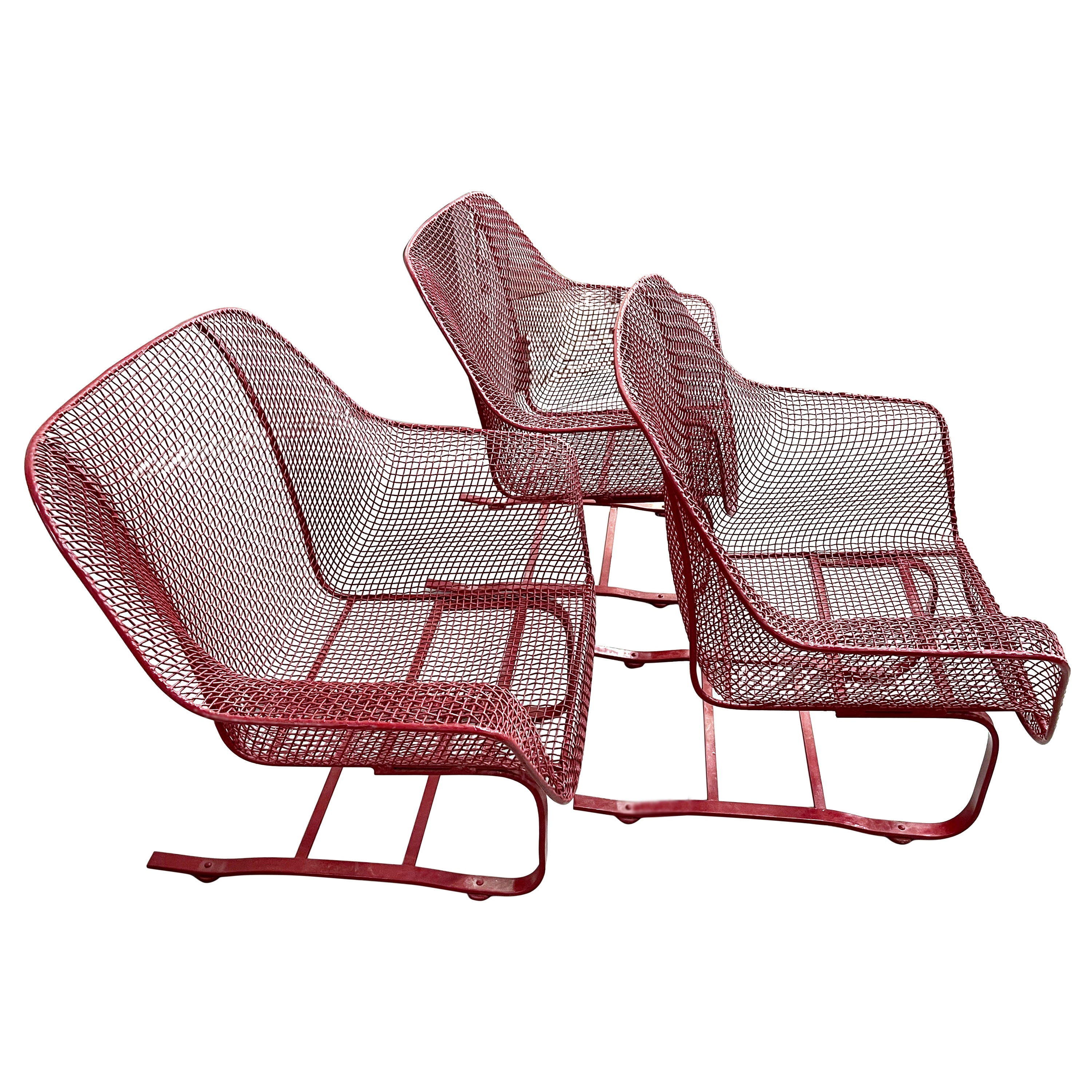 3 Sculptura Red Lounge Chairs