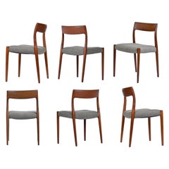 Six Danish Teak Dining Chairs Model 75 by Niels Otto Møller