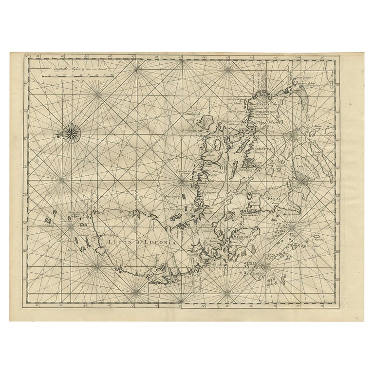 Antique Map of Luzon of Luconia in the Philippines, 1726 For Sale at ...