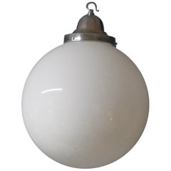 Very Large Retro Glass Globe Hanging Light