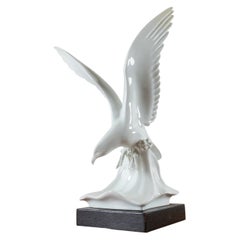 Vintage Porcelain Seagull Figurine by Max Esser for Meissen, 1930s