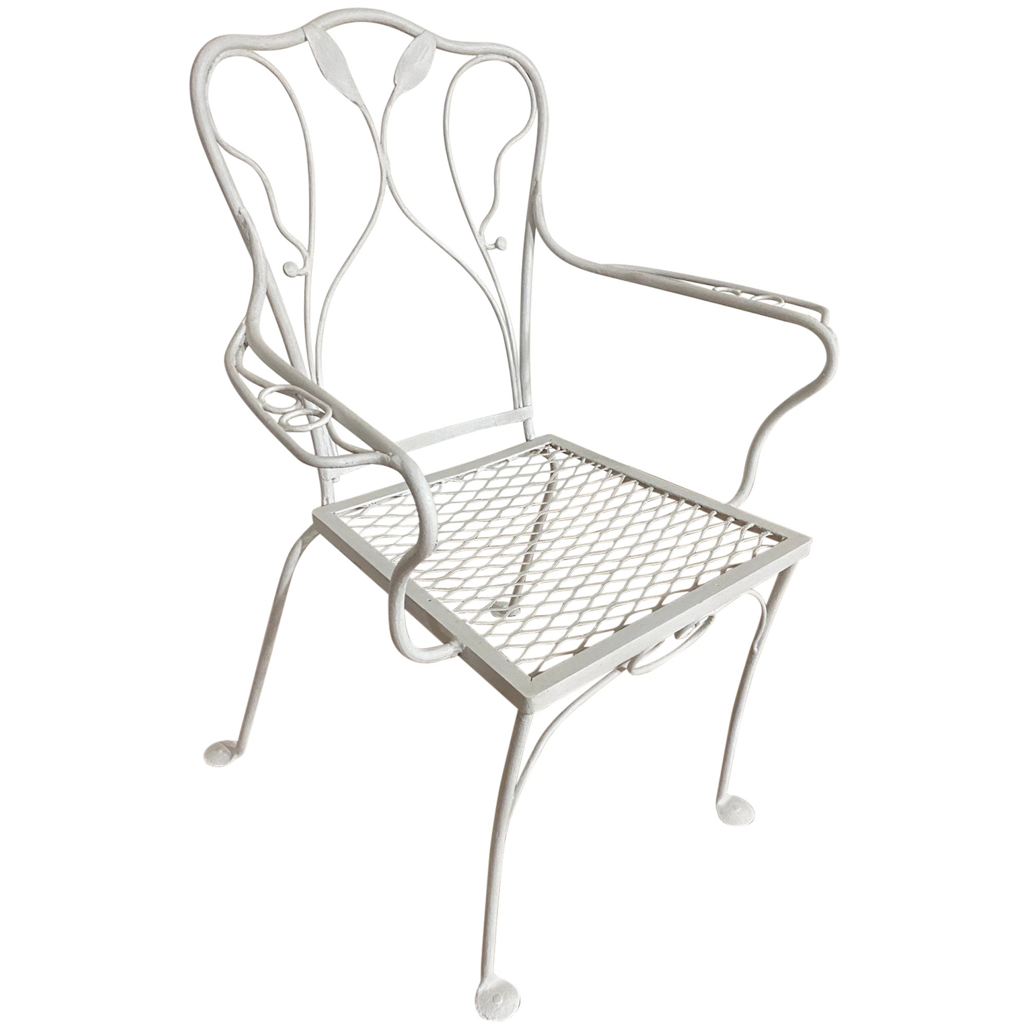 John Salterini Style Maple Leaf Garden Dining Arm Chair For Sale