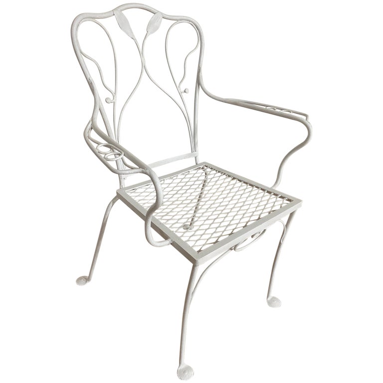 John Salterini Style Maple Leaf Garden Dining Arm Chair For Sale