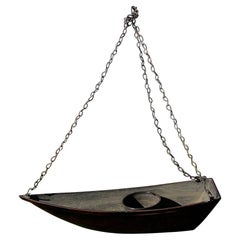 Grande lanterne de bateau japonaise ancienne en bronze