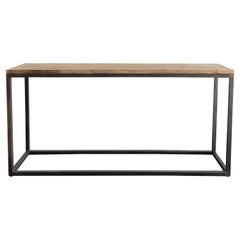 Custom Brick Makers Console Table Iron and Reclaimed Elm Wood