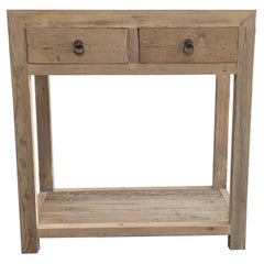 Custom Elm Wood 2 Drawer Console Table with Drawers