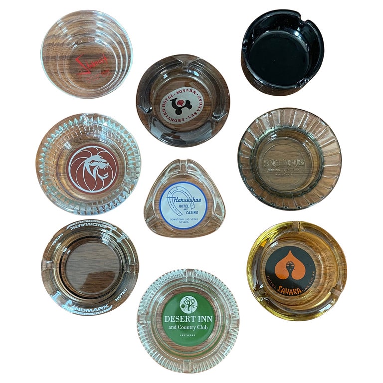 Collection of Nine Vintage Las Vegas Casino Ashtrays For Sale at 1stDibs