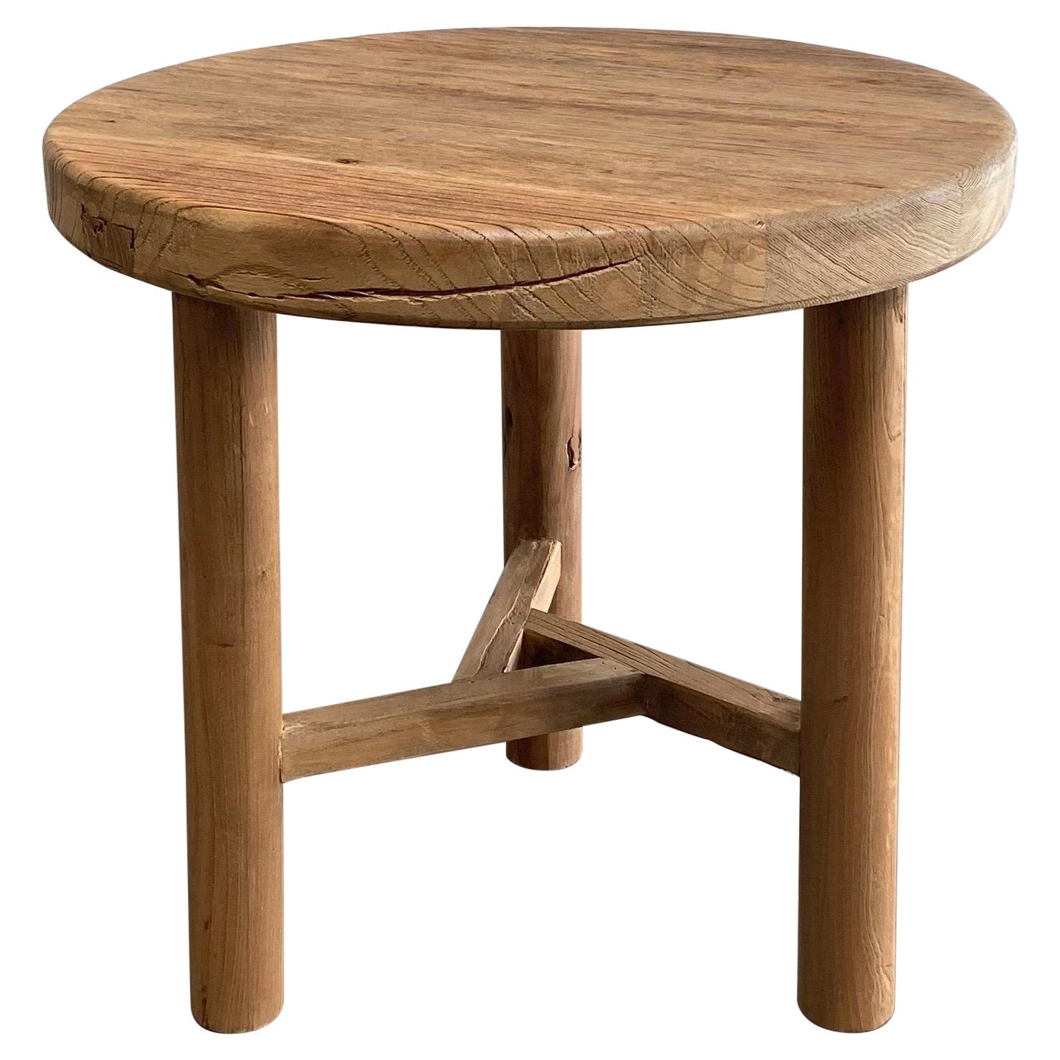 CUSTOM MADE COURTNEY Modern Reclaimed Elm Wood Side Table at 1stDibs