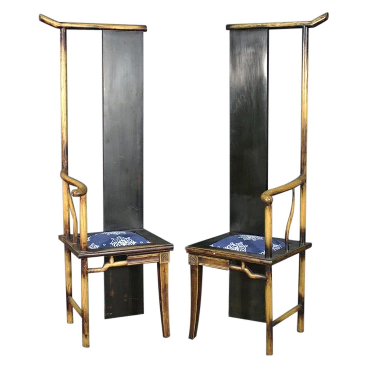 Pair of Faux Bamboo Hall Rack Chairs For Sale