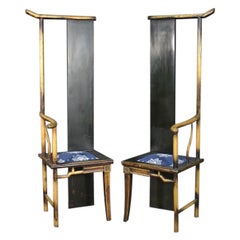 Pair of Faux Bamboo Hall Rack Chairs