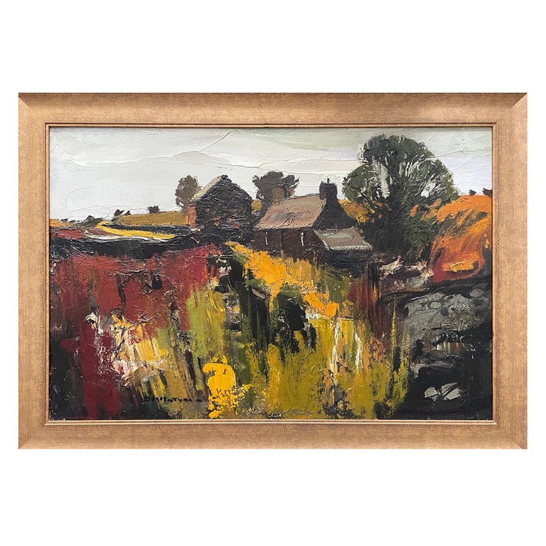 Donald McIntyre (British), Oil on Board, Landscape with Cottage and Barn, 20th C For Sale at 1stDibs