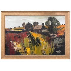 Used Donald McIntyre (British), Oil on Board, Landscape with Cottage and Barn, 20th C