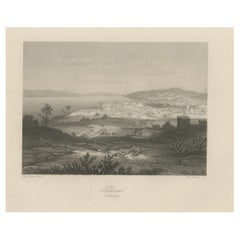 Used Print of Tiberias, City in Israël, ca.1840