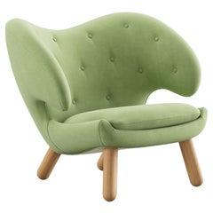 Finn Juhl Pelican Chair Upholstered in Wood and Fabric