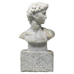 Vintage 20th Century Bust of David Sculpture Marble