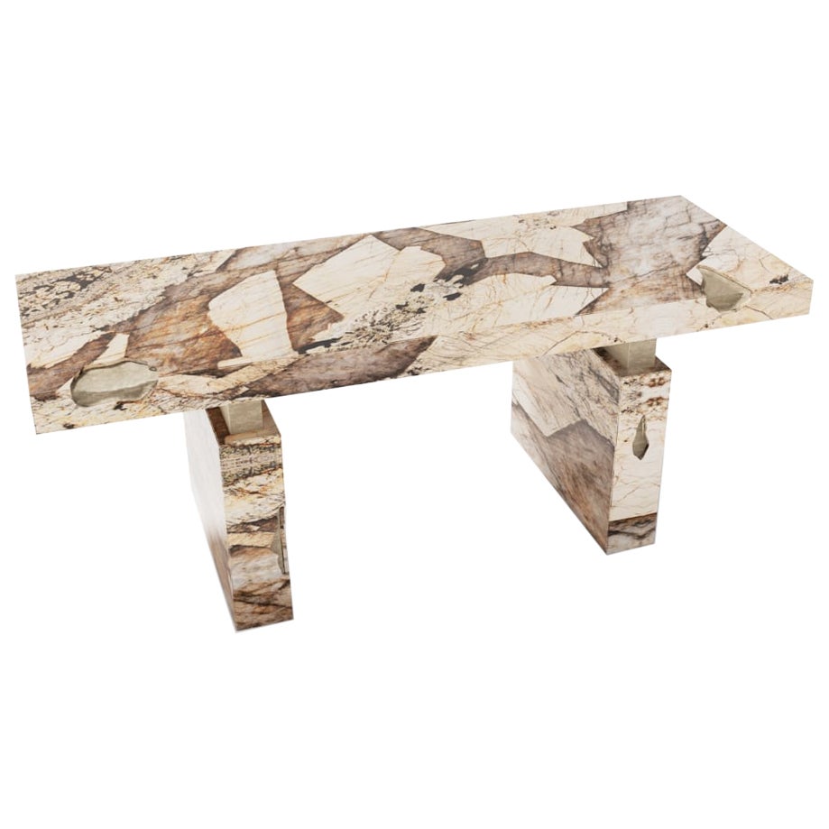 Modern Classic  Marble Perito Desk by Covet House  For Sale