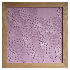 Chrysanthemum a Piece of 3D Sculptural Pink Leather Wall Art
