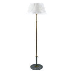 Swedish Modern Brass and Marble Floor Lamp