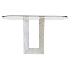 Vintage White 'Diapason' Marble Console Table by Cattelan Italy, 1980s