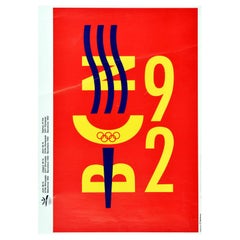 Original Vintage Sport Poster Barcelona Olympic Games BCN 92 Graphic Design