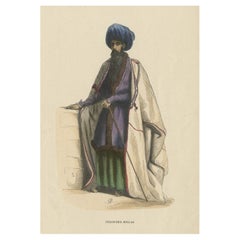 Original Antiker Originaldruck eines persischen Priesters, ca. 1845