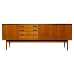 Danish Mid-Century Teak Sideboard or Credenza with Sculpted Legs, Denmark, 1950s