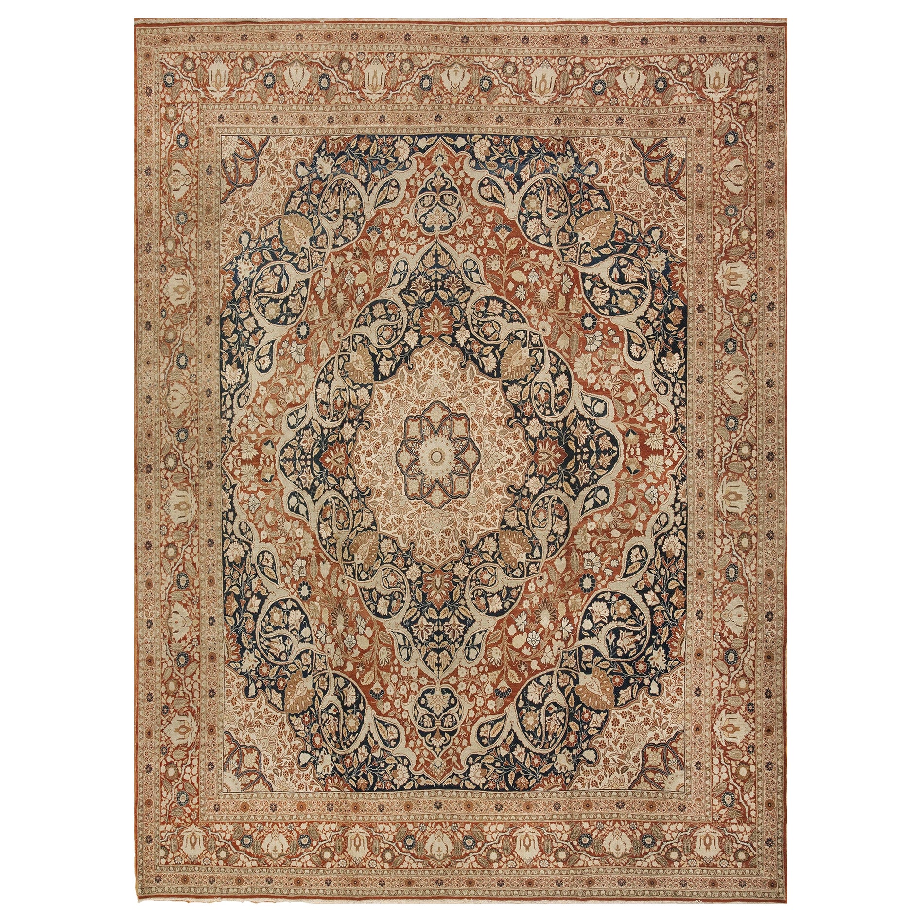 Tapis persan ancien de Tabriz Nazmiyal Haji Jalili. 10 pieds x 13 pieds 6 pouces