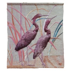 Don Freedman Woven Textile Wall Art Heron's