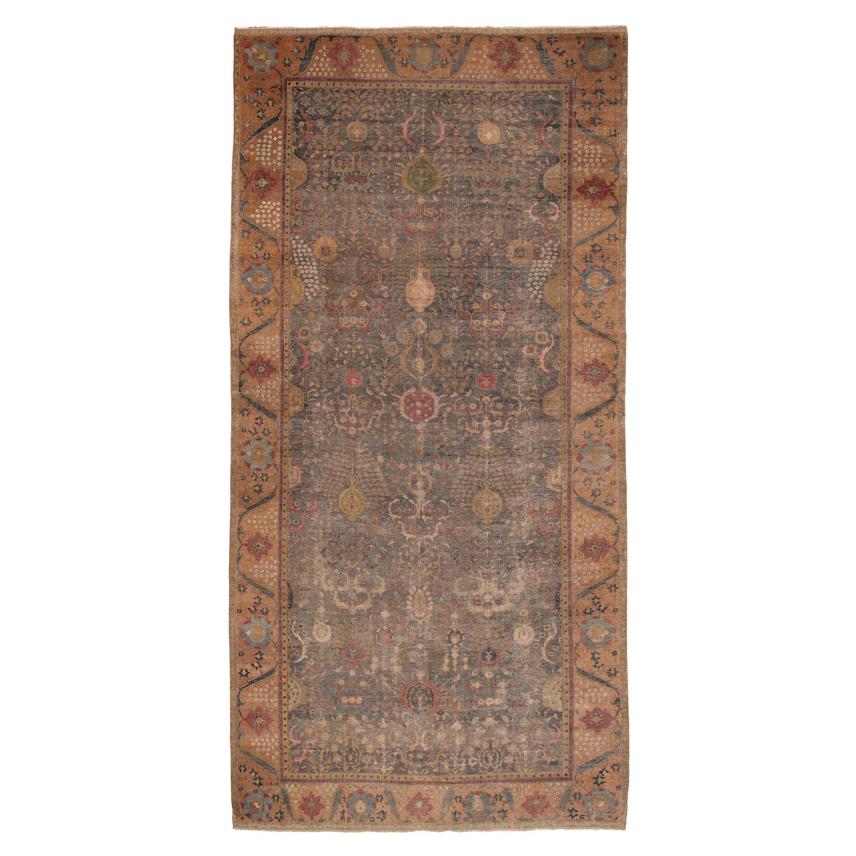 Antique 17th Century Persian Isfahan Rug. 9ft x 18 ft 4in For Sale