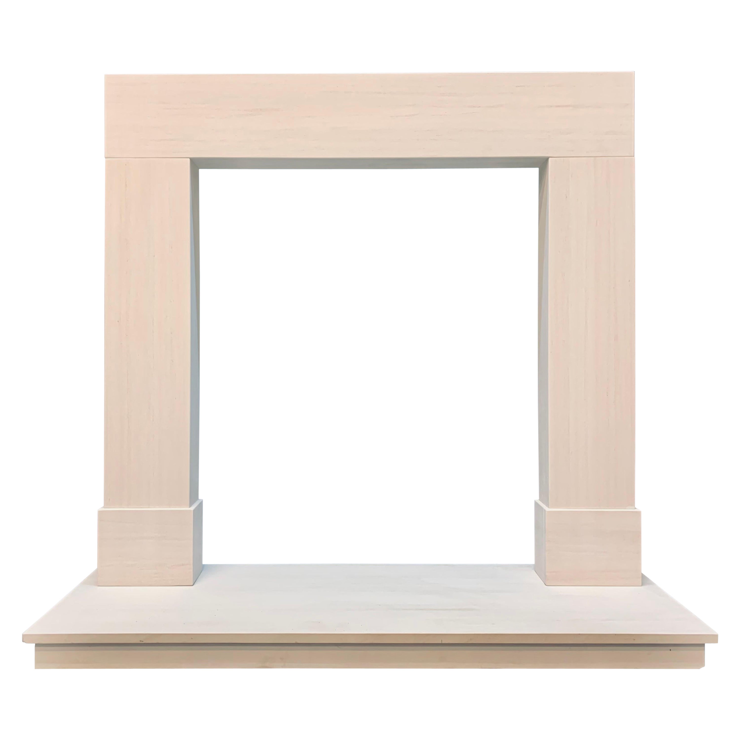 Simple Period Limestone Fireplace Surround For Sale