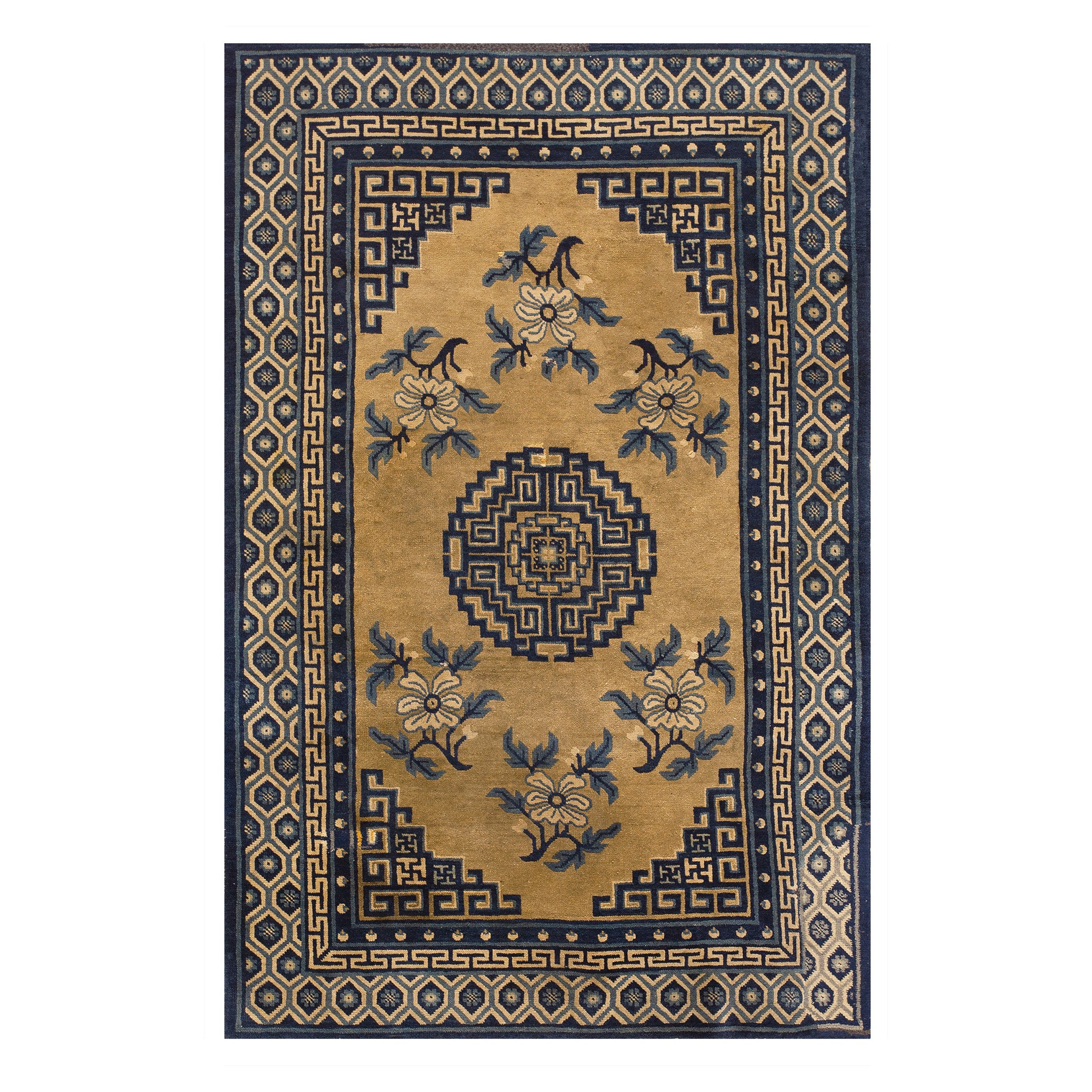 Antique Chinese Bao Tou Rug 4' 0'' x 6' 2'' For Sale