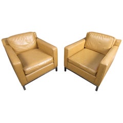 Vintage Mid-Century Modern Leather Lounge Chairs