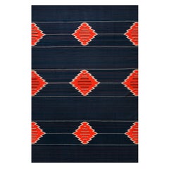 Mid Century Mexican Zapotec Flat Weave ( 6'4" x 9'6" - 193 x 289 cm )