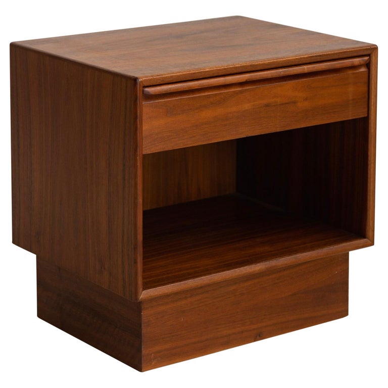 Danish Solid Teak Nightstand at 1stDibs