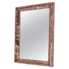 1880s French Distressed Giltwood Mirror