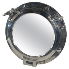 Porthole-Spiegel eines Schiffes aus Aluminium