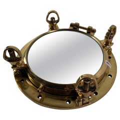 Solid Brass Ship's Porthole Mirror